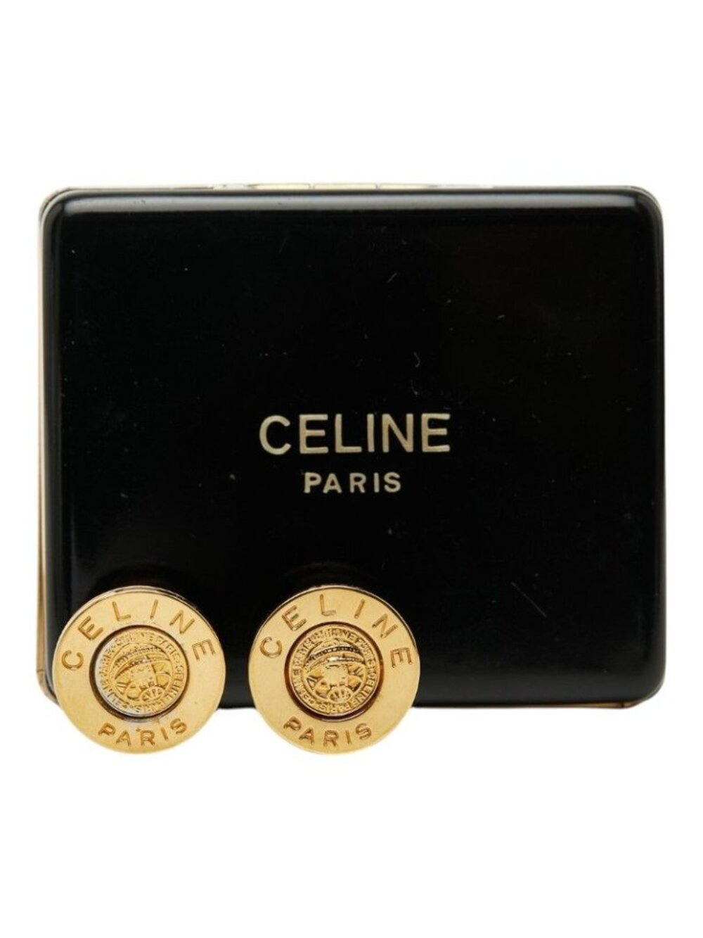 Celine Logo Earrings Gold Plated - Picture 5 of 6